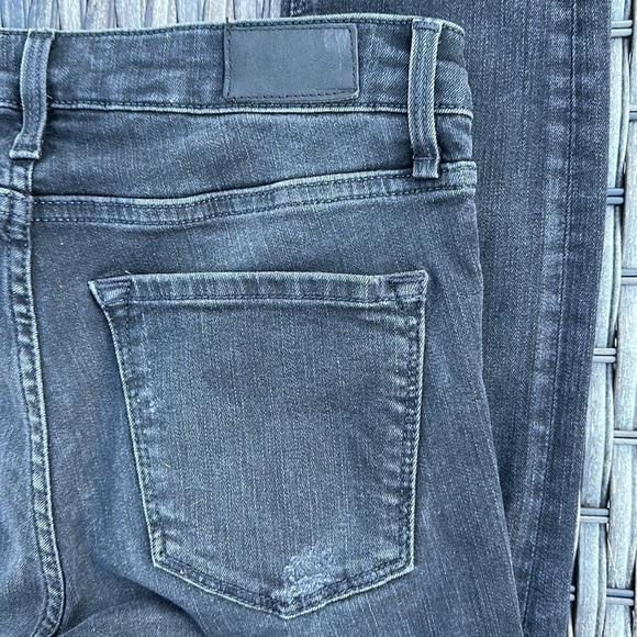 Zara Woman Medium Rise Slim Fit Deconstructed Black Skinny Jeans - Picture 7 of 16